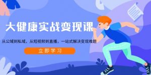 大健康实战变现课：从公域到私域，从短视频到直播，一站式解决变现难题-数智网创