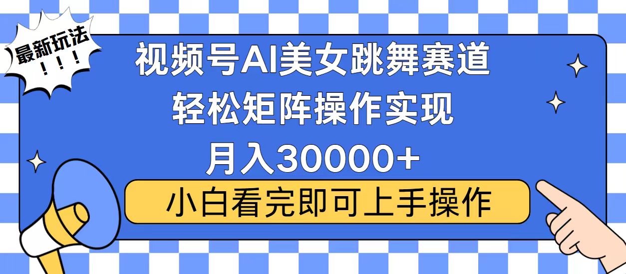 视频号蓝海赛道玩法，当天起号，拉爆流量收益，小白也能轻松月入30000+-数智网创