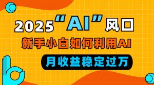 2025“ AI ”风口，新手小白如何利用ai，每月收益稳定过万-数智网创