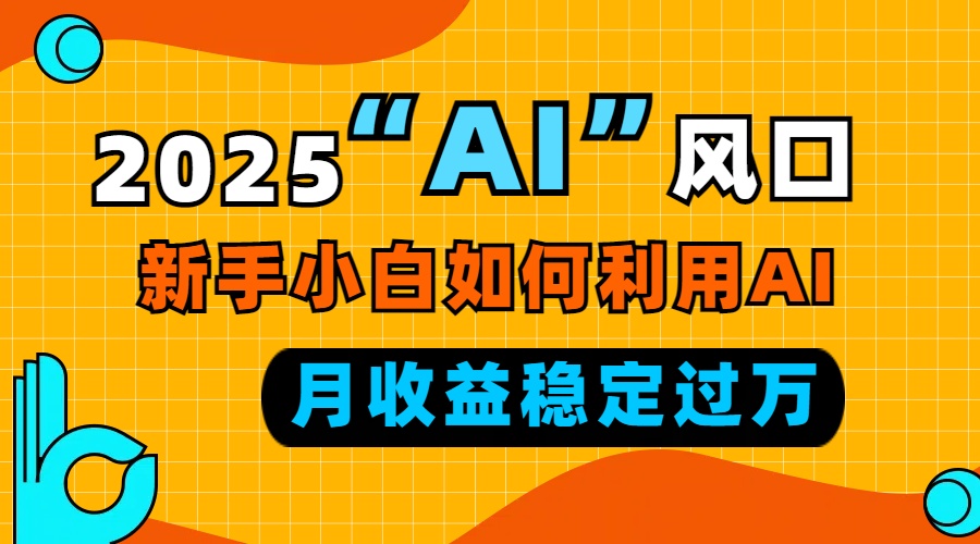 2025“ AI ”风口，新手小白如何利用ai，每月收益稳定过万-数智网创