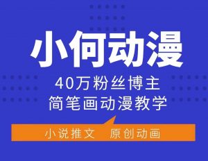 小何动漫简笔画动漫教学，40万粉丝博主课程，可做伙伴计划、分成计划、接广告等-数智网创
