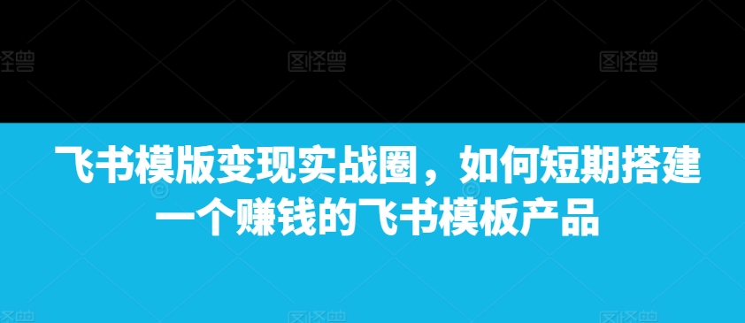 飞书模版变现实战圈，如何短期搭建一个赚钱的飞书模板产品-数智网创