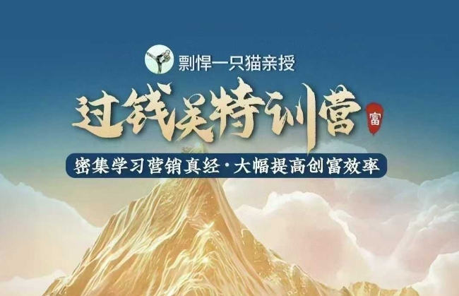 剽悍一只猫-过钱关特训营，学习营销真经 大幅度提高创富效率-数智网创