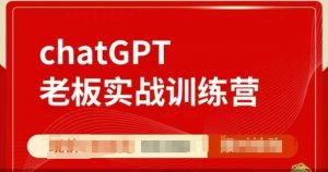 ChatGPT老板实战训练营，用GPT带飞，一人顶一个团队-数智网创