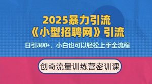 2025最新暴力引流方法，招聘平台一天引流300+，日变现多张，专业人士力荐-数智网创