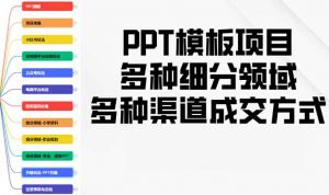 PPT模板项目,多种细分领域,多种渠道成交方式,实操教学-数智网创