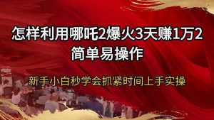 怎样利用哪吒2爆火3天赚1万2简单易操作新手小白秒学会抓紧时间上手实操-数智网创