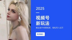 搬运老外奇葩视频，撸视频号分成计划收益，每天只需一小时，新手小白轻松月入过W-数智网创