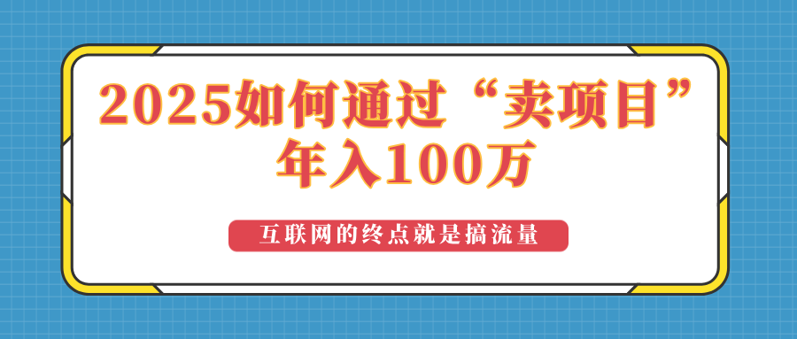 2025年如何通过“卖项目”实现100万收益：最具潜力的盈利模式解析-数智网创