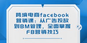 跨境电商facebook营销课：从广告投放到BM管理，全面掌握FB营销技巧-数智网创
