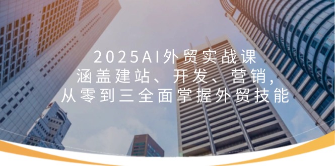2025AI外贸实战课：涵盖建站、开发、营销, 从零到三全面掌握外贸技能-数智网创