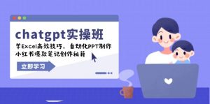 chatgpt实战班,学Excel高效技巧,自动化PPT制作,小红书爆款笔记创作秘籍-数智网创