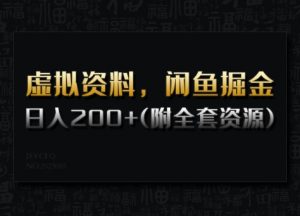 虚拟资料，闲鱼掘金，日入200+(详细教程+全套资源)-数智网创