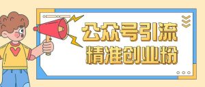 公众号引流创业粉玩法，0基础即可轻松掌握流量-数智网创