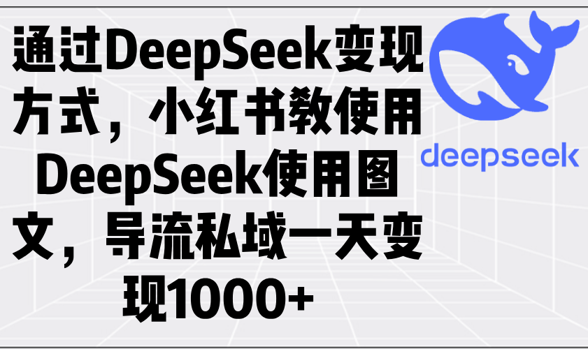 通过DeepSeek变现方式，小红书教使用DeepSeek图文，导流私域一天变现1000+-数智网创