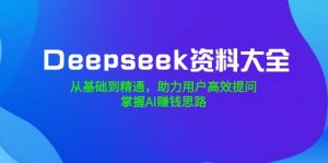 Deepseek资料大全，从基础到精通，助力用户高效提问，掌握AI赚钱思路-数智网创