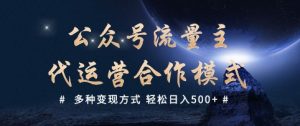 公众号流量主代运营  多种变现方式 轻松日入5张【揭秘】-数智网创