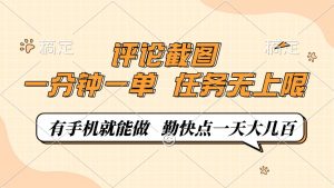 评论截图，一分钟一单，有手机就能做，任务无上限，轻松一天大几百-数智网创