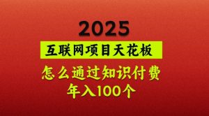 2025项目天花板,普通怎么通过知识付费翻身,年入百个【揭秘】-数智网创