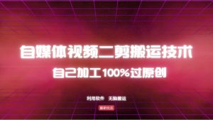 详细教你自媒体视频二剪搬运技术,自己加工100%过原创,无脑搬运-数智网创