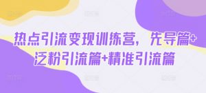 热点引流变现训练营，先导篇+泛粉引流篇+精准引流篇-数智网创