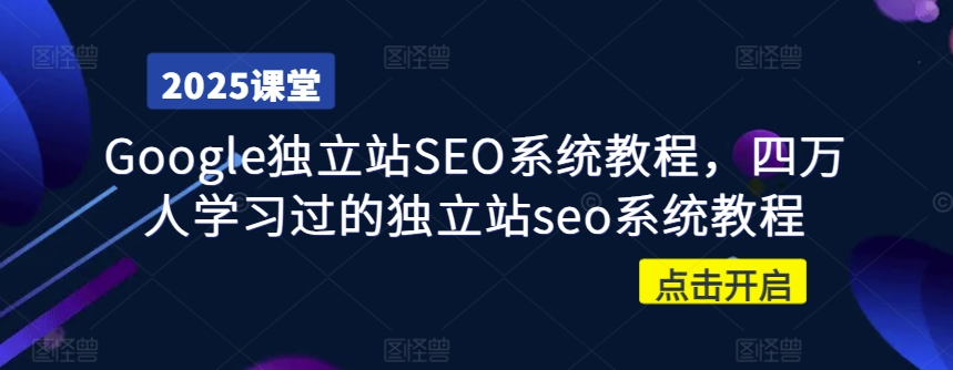 Google独立站SEO系统教程，四万人学习过的独立站seo系统教程-数智网创