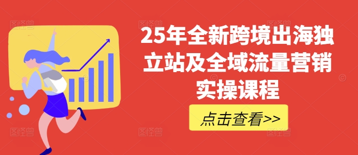 25年全新跨境出海独立站及全域流量营销实操课程，跨境电商独立站TIKTOK全域营销普货特货玩法大全-数智网创
