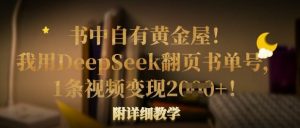 书中自有黄金屋！我用DeepSeek翻页书单号，1条视频变现多张！附详细教学-数智网创