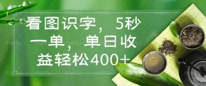 看图识字，5秒一单，单日收益轻松400+-数智网创