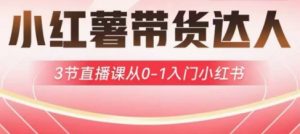 小红薯达人带货启航计划,3节直播课从0-1入门小红书-数智网创