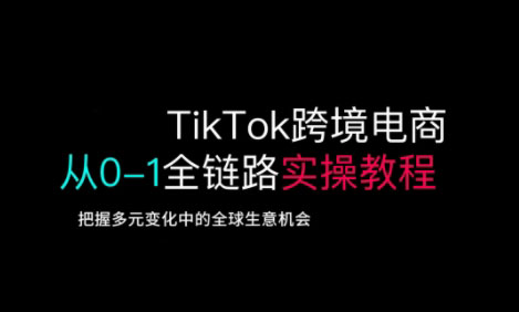 TikTok跨境电商从0-1全链路全方位实操教程，把握多元变化中的全球生意机会-数智网创