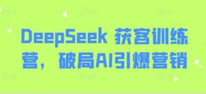 DeepSeek 获客训练营，破局AI引爆营销-数智网创