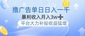 撸广告躺赚，单设备日入1000+，月入3w+，今年最强撸广告上线-数智网创