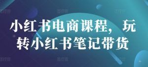 小红书电商课程，玩转小红书笔记带货-数智网创
