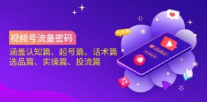 视频号流量密码:涵盖认知篇、起号篇、话术篇、选品篇、实操篇、投流篇-数智网创