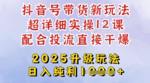 2025全新升级抖音带货玩法,一天纯利四位数,从剪辑到选品再到发布投流,超详细玩法揭秘-数智网创