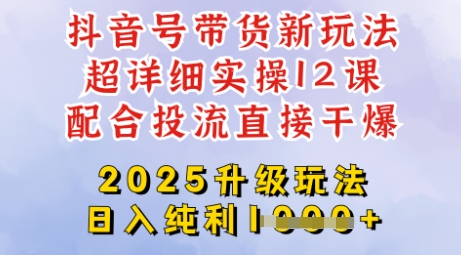 2025全新升级抖音带货玩法,一天纯利四位数,从剪辑到选品再到发布投流,超详细玩法揭秘-数智网创