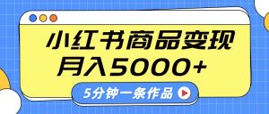 小红书字幕作品玩法，商单变现月入5000+，5分钟一条作品-数智网创