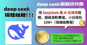 用DeepSeek做AI古诗词视频,超级涨粉赛道,小白轻松涨粉10W+(保姆级教程)-数智网创