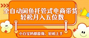 全自动闲鱼托管式电商带货 轻松实现月入五位数-数智网创