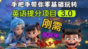 英语提分项目3.0，私域高客单价，刚需，月入3-10个-数智网创