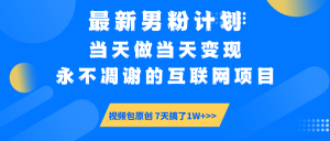 最新男粉计划6.0玩法，永不凋谢的互联网项目 当天做当天变现，视频包原...-数智网创