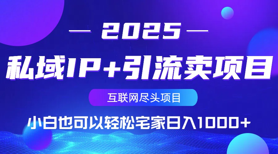 私域IP+引流卖项目，小白也可以做到轻松宅家日入1000+-数智网创