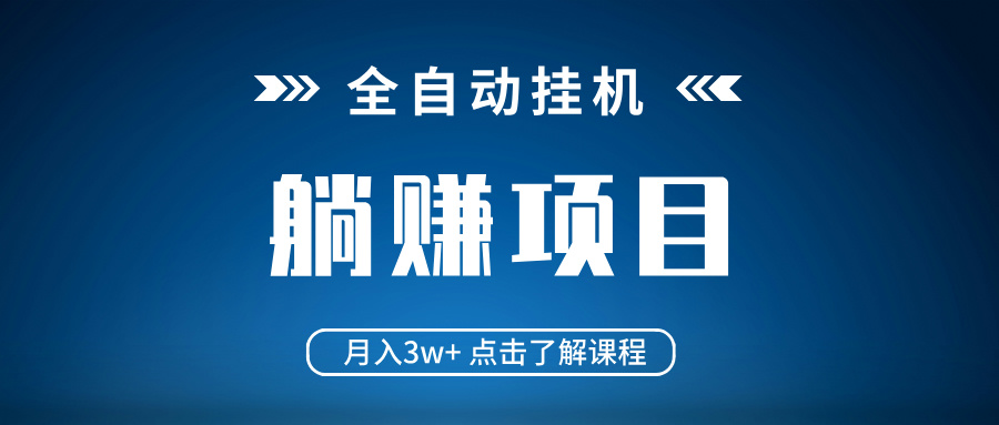 全自动挂机项目 月入3w+ 真正躺平项目 不吃电脑配置 当天见收益-数智网创