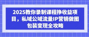 2025教你录制课程挣收益项目，私域公域流量IP营销做图包装变现全攻略-数智网创