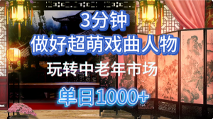 用Ai制作Q版戏剧人物手把手教你吃透中老年经济，5分钟一个成品，多渠道变现-数智网创