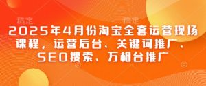 2025年4月份淘宝全套运营现场课程，运营后台、关键词推广、SEO搜索、万相台推广-数智网创