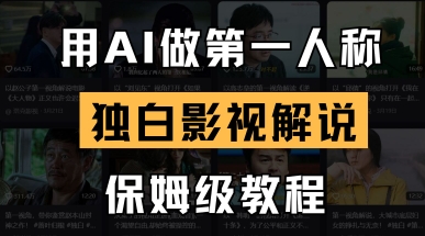 用AI做第一人称独白影视解说，手把手教学，保姆级教程-数智网创