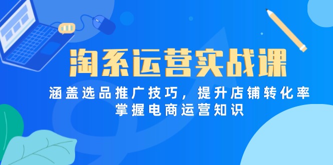 淘系运营实战课，涵盖选品推广技巧，提升店铺转化率，掌握电商运营知识-数智网创