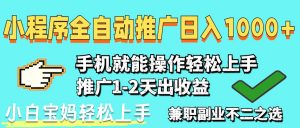 2025年最新风口，小程序自动推广，稳定日入1000+，小白轻松上手-数智网创